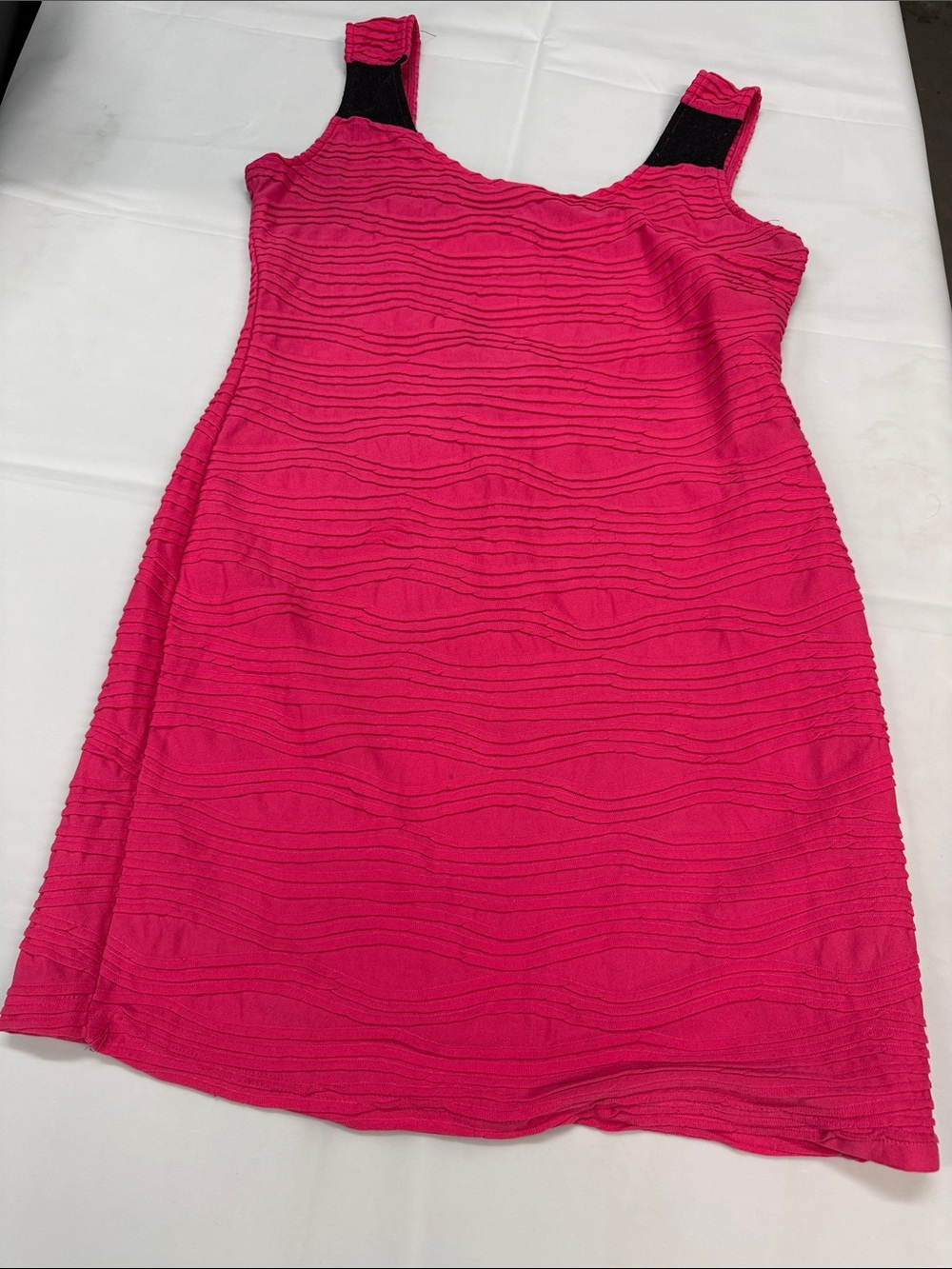 Sleeveless Textured Mini Dress in Hot Pink